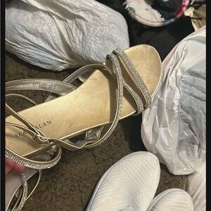 Gold Strappy Women's Sandals